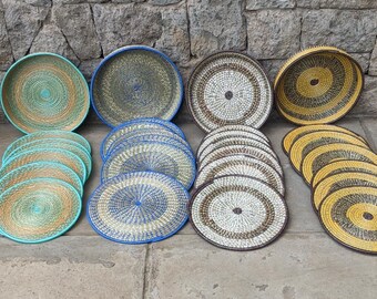 Placemats, African placemat,  table mats, handwoven placemats, handmade placemats, placemats set, round placemats, table wears, seagrass mat