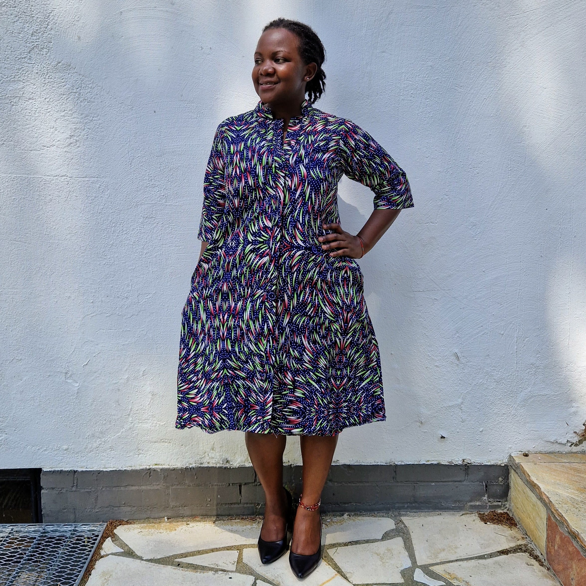 MIKELA - RELAXED FIT PRINTED DRESS WITH POCKETS