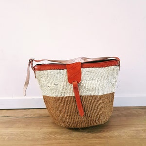 Woven sisal bag, woven bag, brown bag, sisal bag, bag, African bag, Kiondo, summer bag, shoulder bag