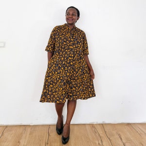 short sleeve kitenge dresses Kitenge Short Dress