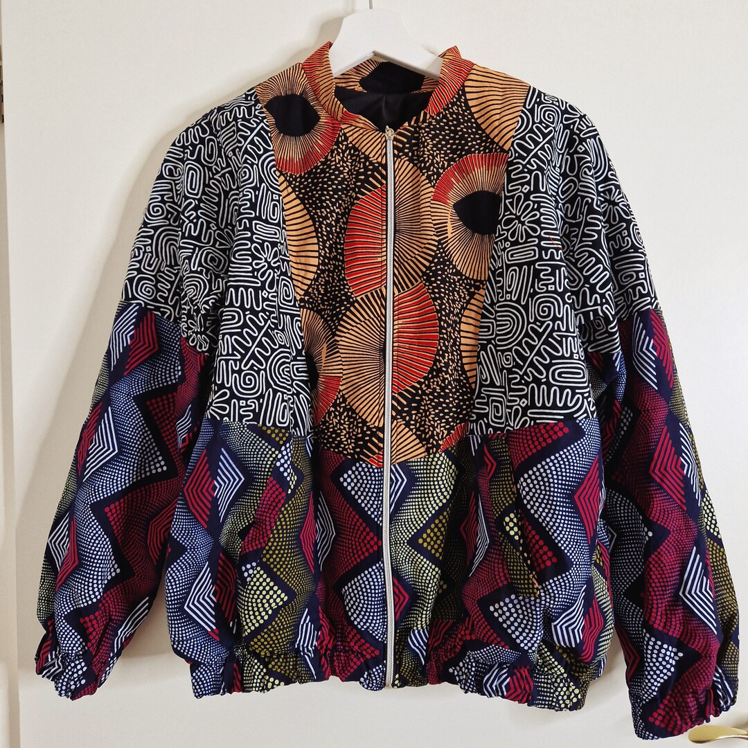 Patchwork Jacket, Jacket, Africa Jacket, Bomber Jacket, Unisex Jacket ...