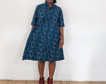 African print dress with pockets, African clothing for women, dress with pockets