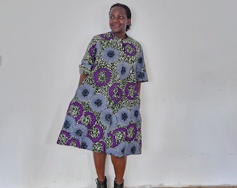 Shirt dress, African print dress, African Ankara dress, shirt dress, dress with pockets, Ankara dress, African clothing for women, Ankara