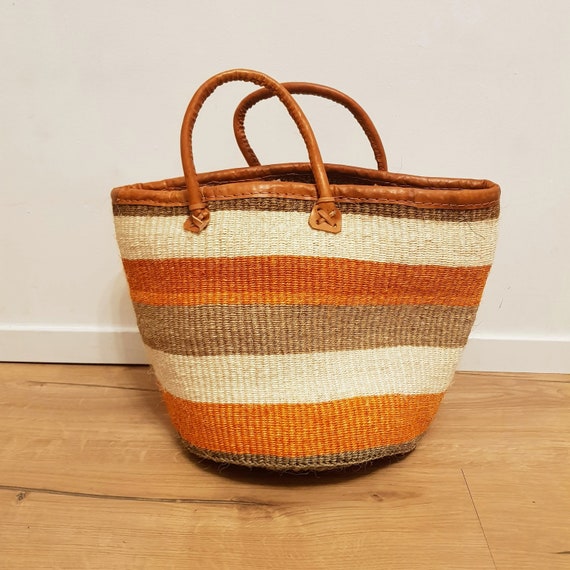 Vintage Style Handmade Sisal Bag, Tote Bag Kiondo Handbag Hand Woven Basket  Bag | eBay