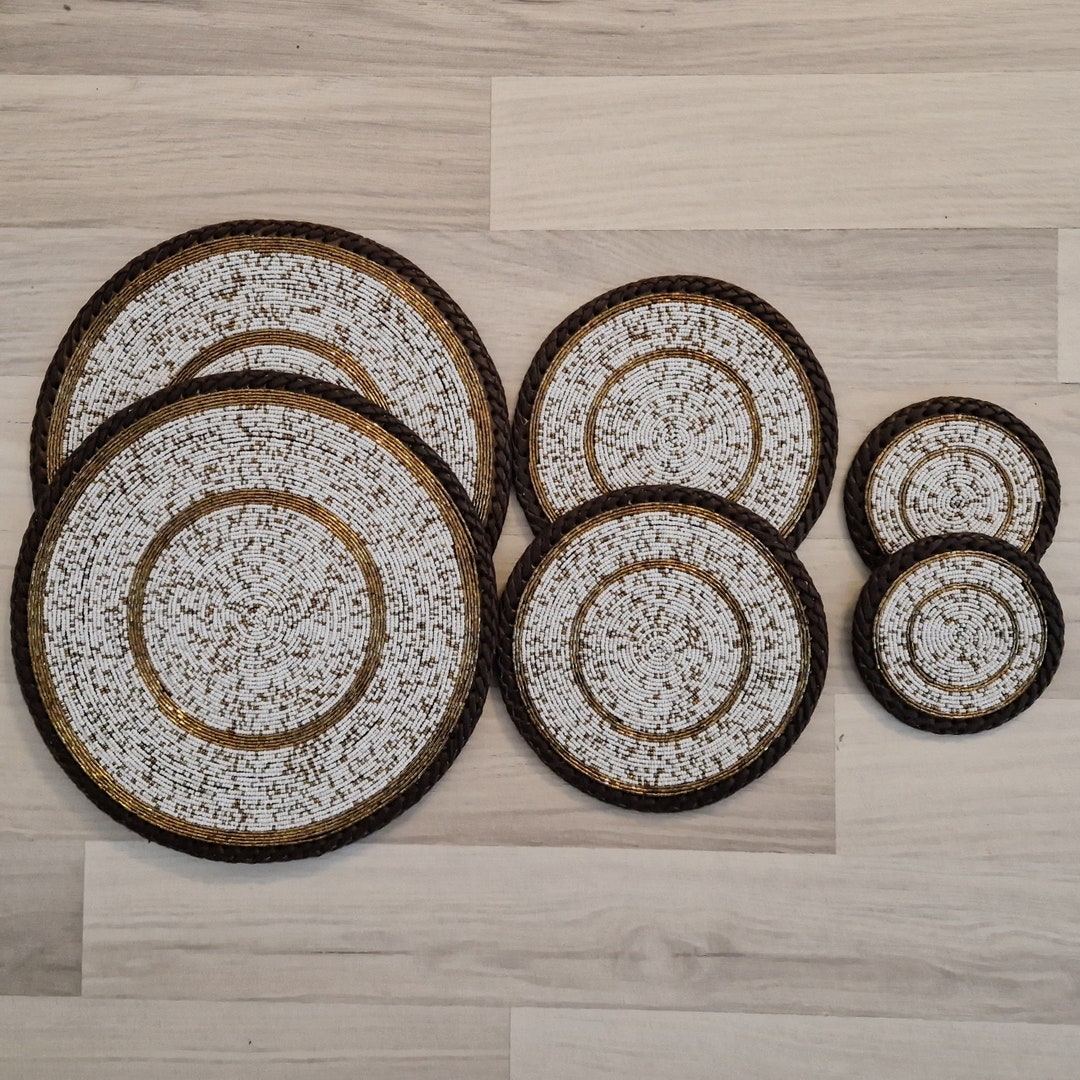 Beaded Table Mats, Handwoven Placemats, Handmade Placemats, Placemats