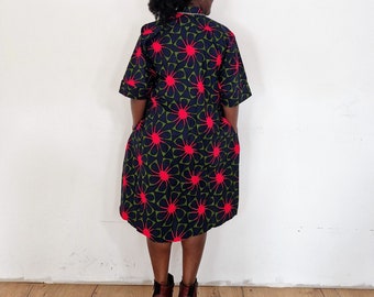 Africa Dress, Africa Shirt Dress, Blouse Dress, Kitenge Dress