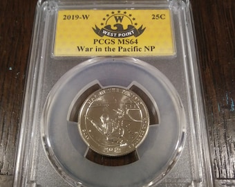 2019 W War in the Pacific guam PCGS Early Find MS65 Quarter - Etsy