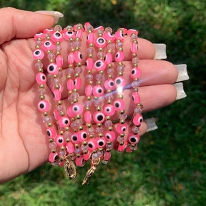 Pink Evil Eye Bracelet, Bracelets for women, jewelry, gift, unique gifts, best friend gifts, gift for her, friendship bracelet