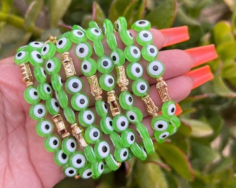 Lime Green Evil Eye Bracelet, jewelry, gift, unique gifts, best friend gifts, gift for her, friendship bracelet