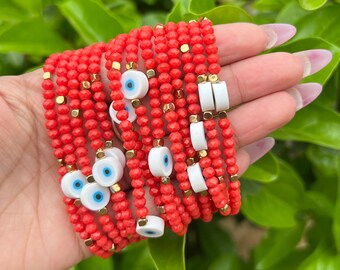 Coral Evil Eye Bracelet, Bracelets for women, jewelry, gift, unique gifts, best friend gifts, gift for her, friendship bracelet