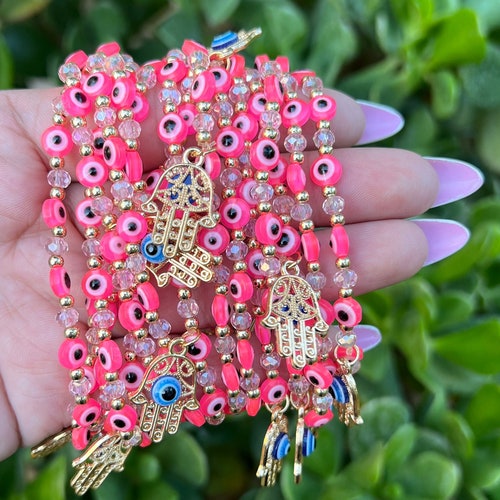 Light Pink Evil Eye Bracelet Bracelets for Women Jewelry Etsy