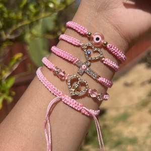 Pink Evil Eye Bracelet, Bracelets for women, jewelry, gift, unique gifts, best friend gifts, gift for her, friendship bracelet