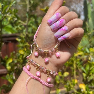 Pink Evil Eye Bracelet, Bracelets for women, jewelry, gift, unique gifts, best friend gifts, gift for her, friendship bracelet