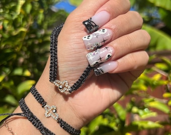 Black Evil Eye Cross Bracelet, Bracelets for women, jewelry, gift, unique gifts, best friend gifts, gift for her, friendship bracelet