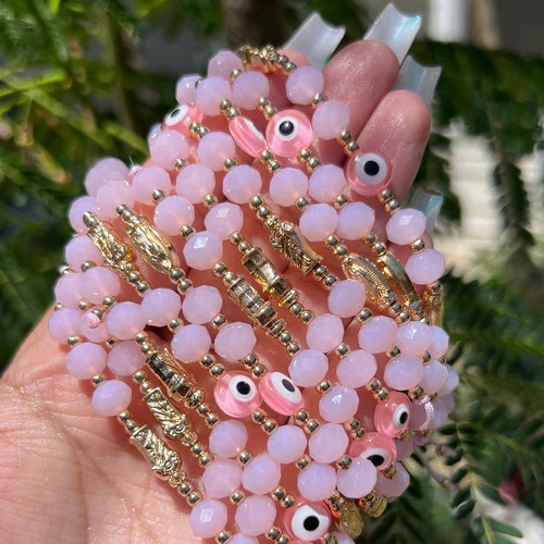 Pink Evil Eye Bracelet Bracelets for Women Jewelry Gift Etsy