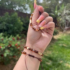 Pulsera de Ojo Turco Marrón, Pulseras Virgen de Guadalupe, pulseras para mujer, regalos únicos, regalos para mejores amigas, regalo para ella