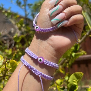 Purple Evil Eye Bracelet, Bracelets for women, jewelry, gift, unique gifts, best friend gifts, gift for her, friendship bracelet