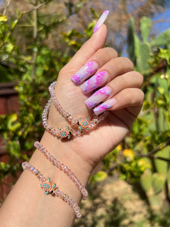 Pink turtle bracelet online