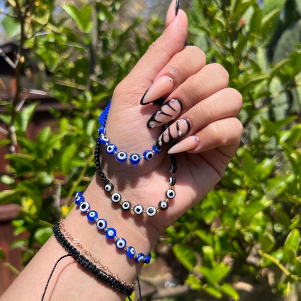 Black Blue Evil Eye Bracelet, Bracelets for women, jewelry, gift, unique gifts, best friend gifts, gift for her, friendship bracelet