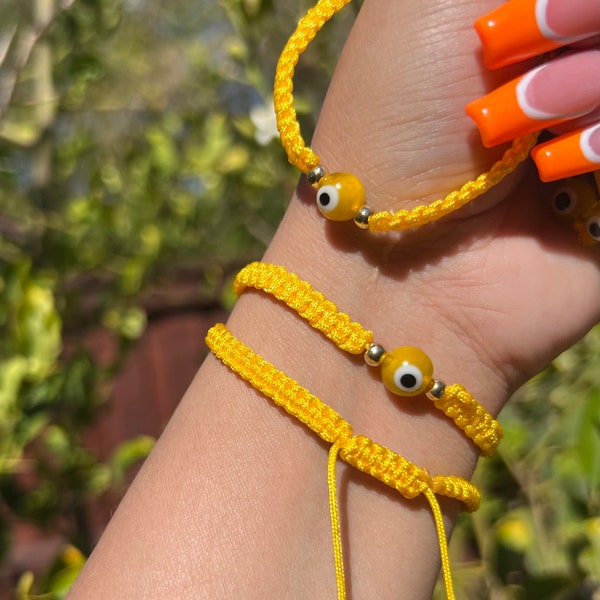 Yellow Evil Eye Bracelet, Bracelets for women, jewelry, gift, unique gifts, best friend gifts, gift for her, friendship bracelet