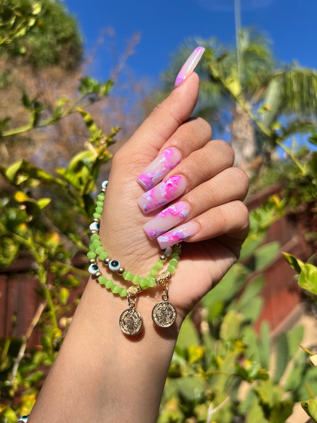 Green Evil Eye Bracelet Jewelry Gift Unique Gifts Best Etsy