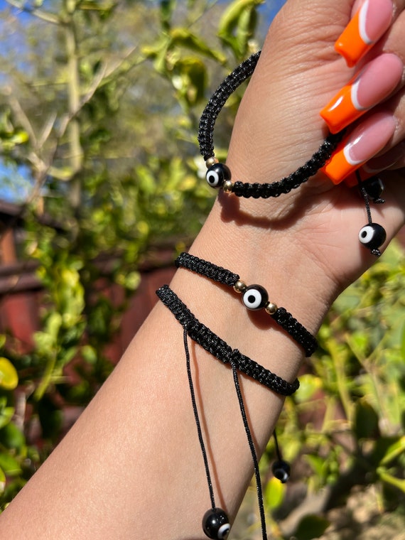 Black thread bracelet, Evil eye bracelet