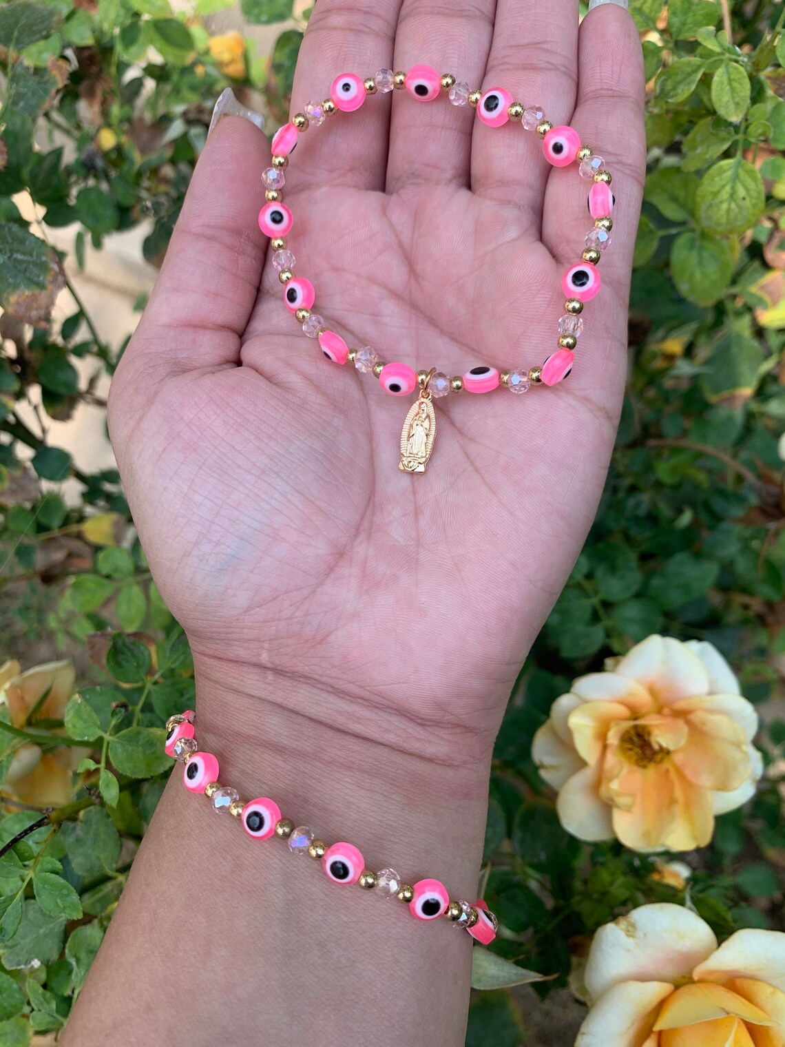 Pink Evil Eye Bracelet Bracelets for Women Jewelry Gift Etsy