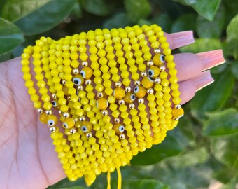 Yellow Evil Eye Bracelet, Bracelets for women, jewelry, gift, unique gifts, best friend gifts, gift for her, friendship bracelet