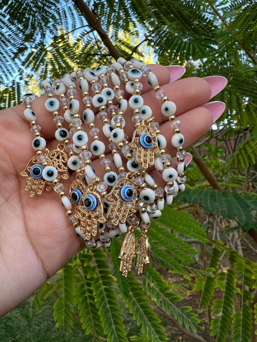 White Evil Eye, Bracelet, Bracelets for Women, Jewelry, Gift, Unique