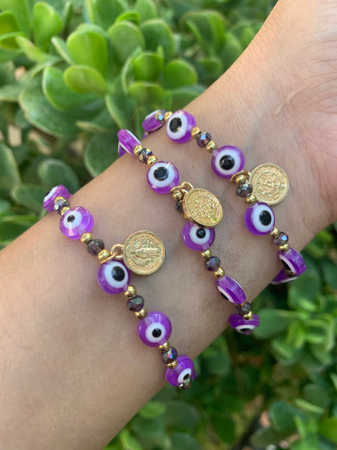 Purple Evil Eye Bracelet, Bracelets for Women, Jewelry, Gift, Unique Gifts, Best Friend Gifts