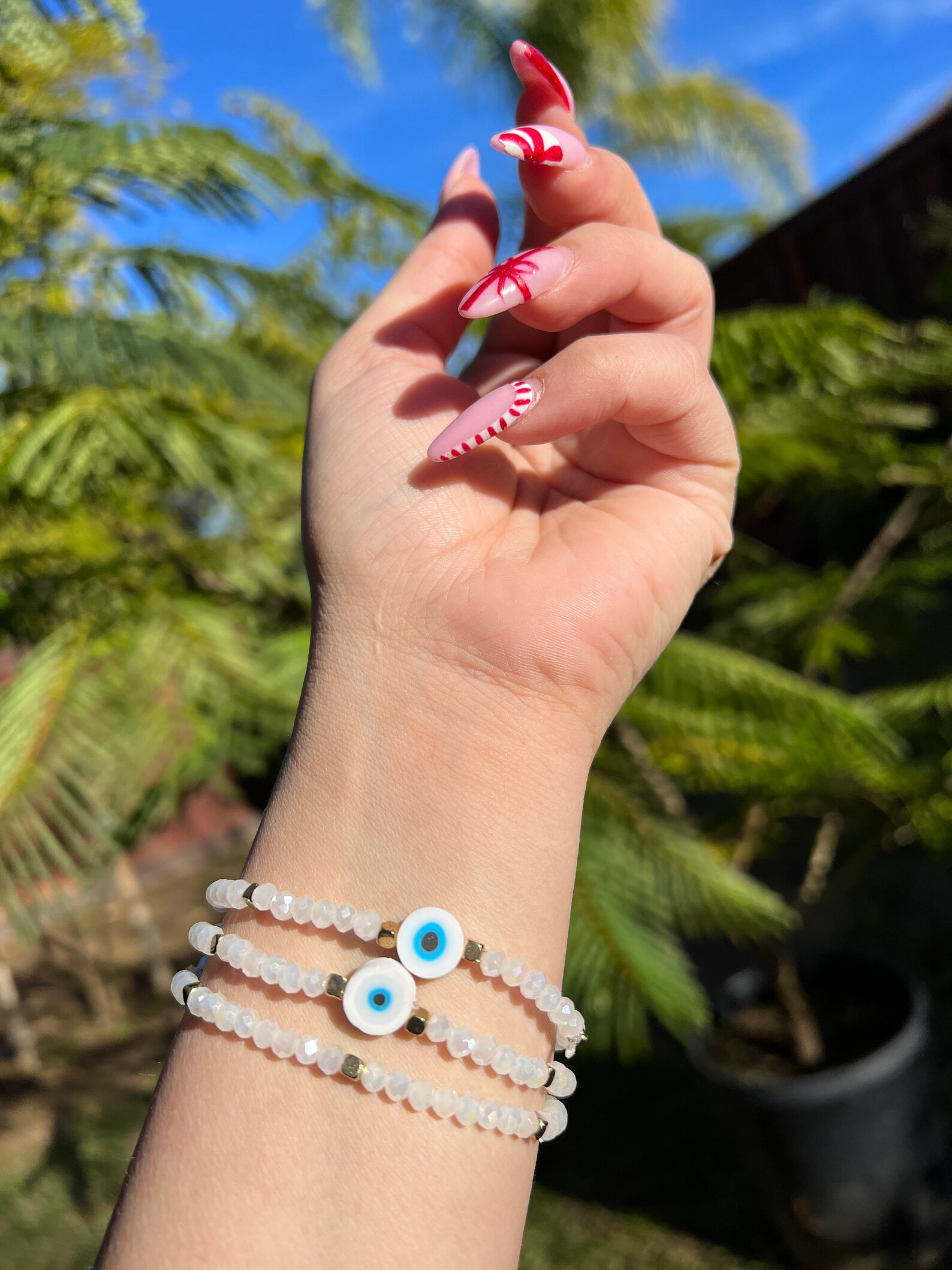 White Evil Eye Bracelet Bracelets for Women Jewelry Gift Etsy