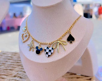 Disney Mickey Necklace – 18K Gold Plated | Charm Necklace | Disney  Jewelry | Mickey & Minnie Mouse Charms