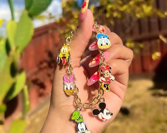 Disney Mickey and Friends Bracelet – 18K Gold Plated | Charm Bracelet | Disney  Jewelry | Mickey & Minnie Mouse Charms