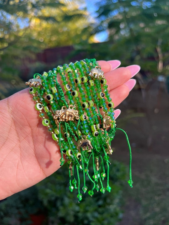 Green Evil Eye Bracelet Jewelry Gift Unique Gifts Best Friend