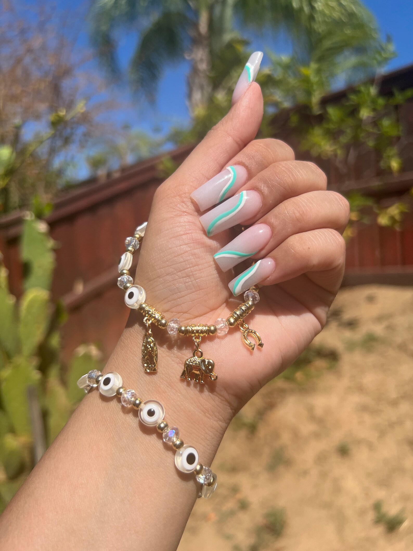 White Evil Eye, Bracelet, Bracelets for Women, Jewelry, Gift, Unique