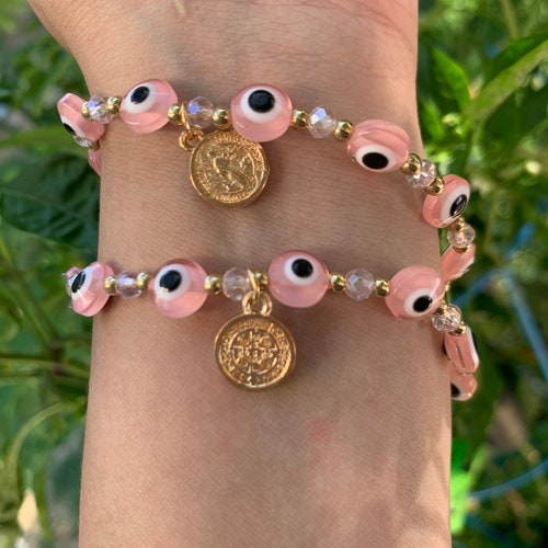 Eye of Protection Bracelet Pale Pink Gold