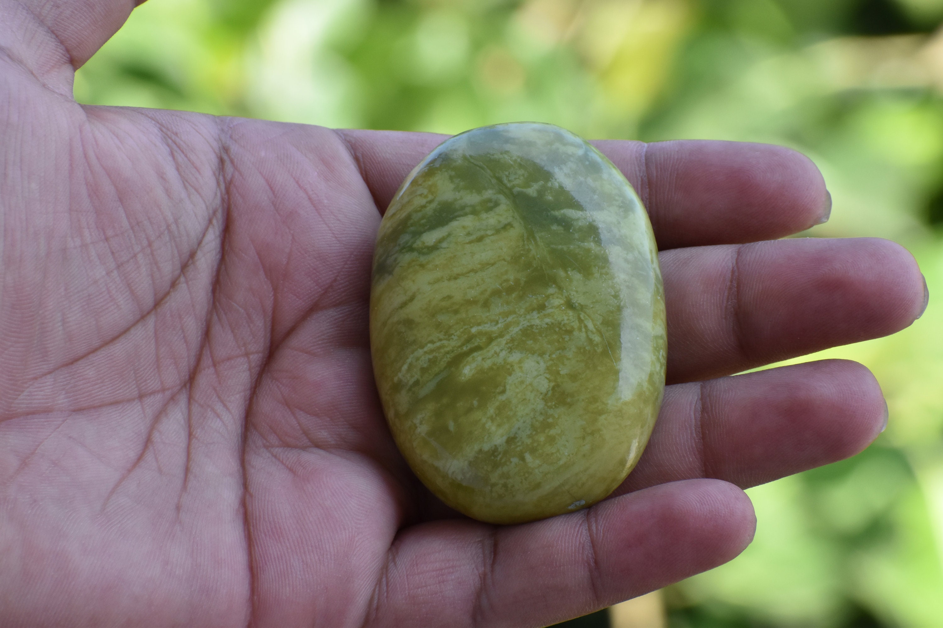 Yellow Serpentine Large Worry Stone for Healing Crystals Etsy UK