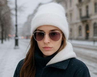 Women winter knit hat, Angora hat, Gift for women, Valentines day gift for girlfriend