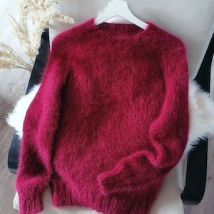 Sweater angora knit women Vine Men Knit Sweater Winter handknit Sweater Cozy Fluffy Sweater