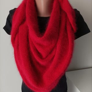 Angora triangle scarf, Warm soft shawl, Winter scarves, Soft winter scarf, Angora wrap, Angora shawl, Fluffy scarf