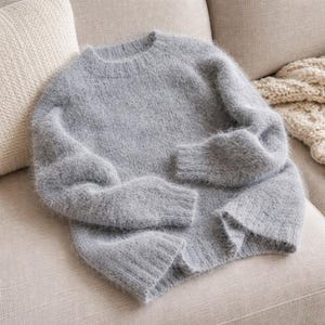 Hand Knit Angora Sweater: Soft & Fluffy Winter Jumper - Etsy