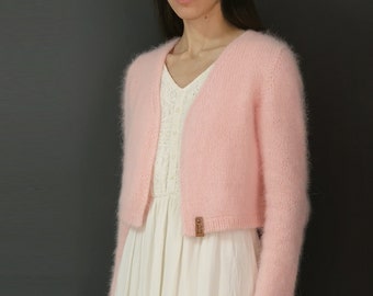 Pink Angora Cardigan - Etsy