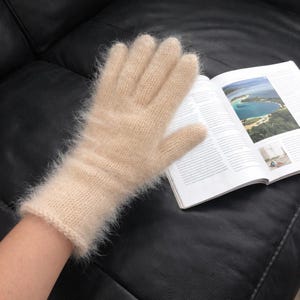 Angora Knit Gloves Women Knit Mittens Women Angora Knit Gloves