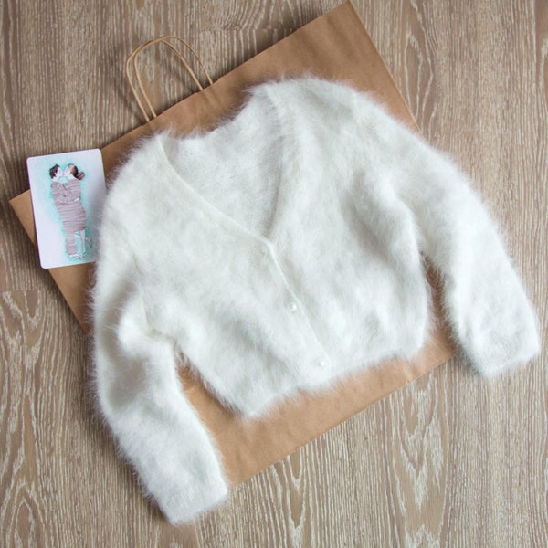 angora cropped cardigan