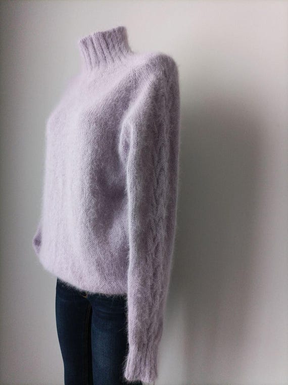 Hand Knit Angora Sweater: Soft & Fluffy Winter Jumper - Etsy Israel