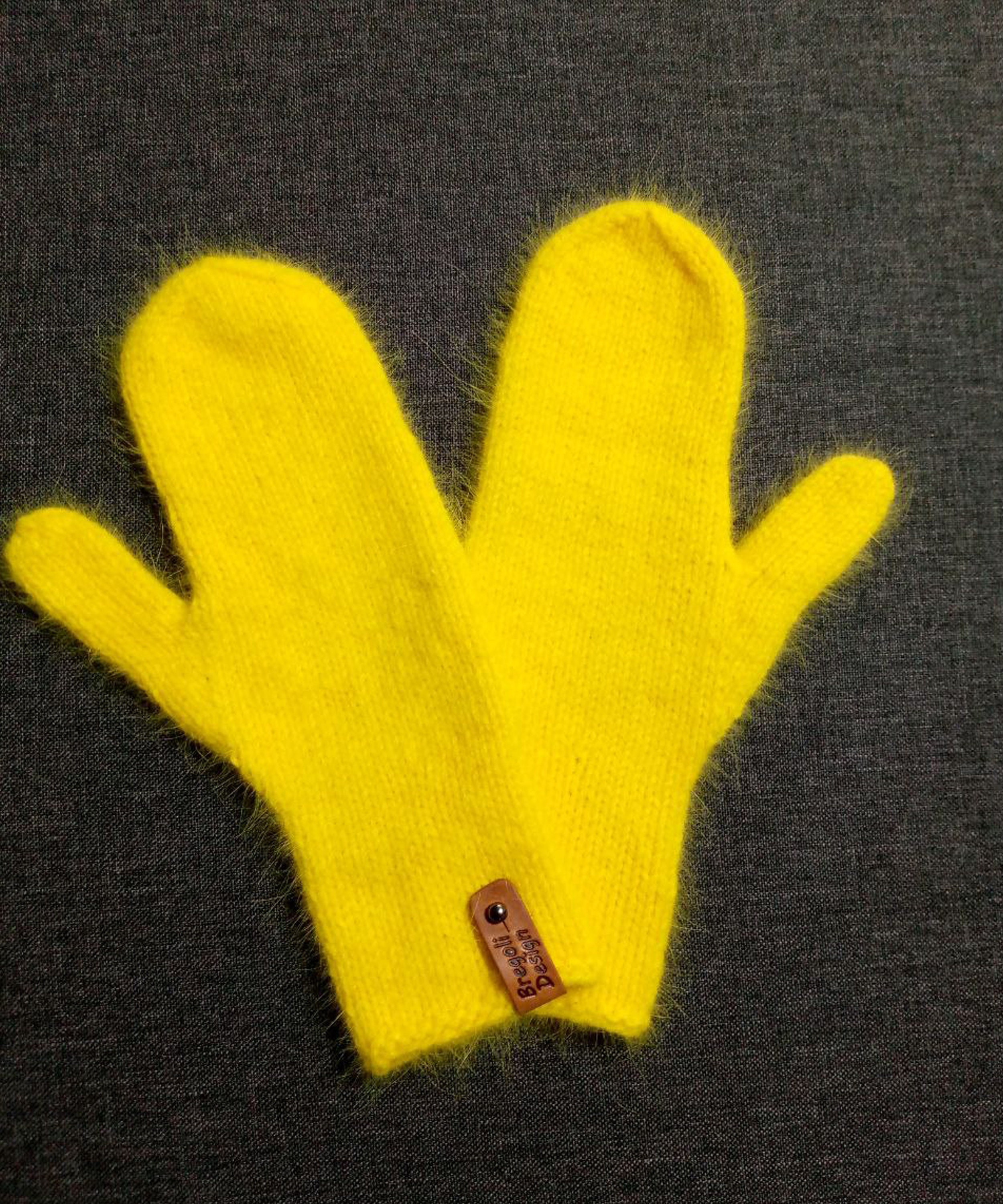 Yellow Angora Yellow Angora Mittens, Fluffy Knit Winter Gloves - Etsy