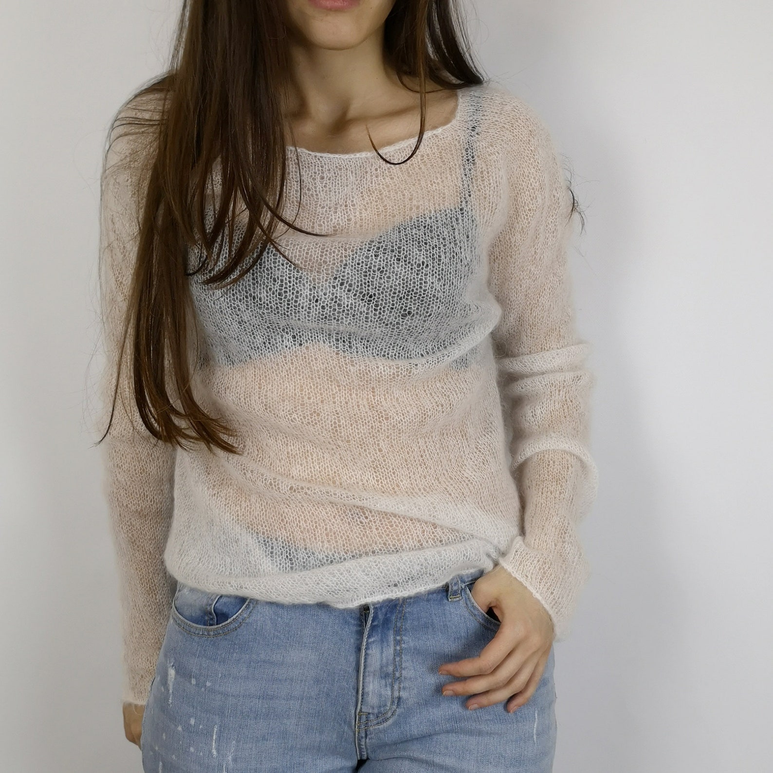 Wedding jumper mohair off white sweater bridal jumper Etsy