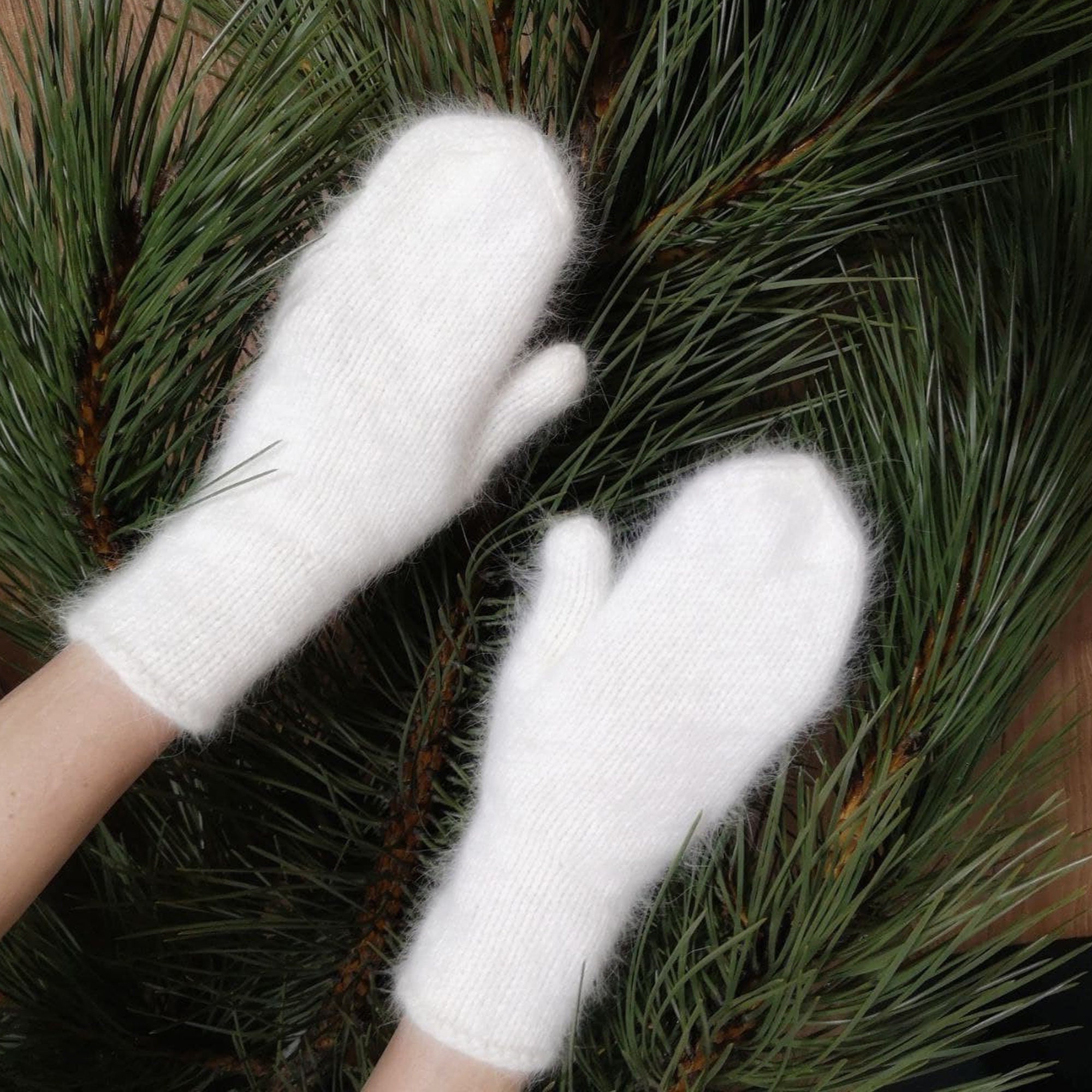 ★THETIS★ANGORA WOOL JEWEL GLOVES Angora Knit Gloves Women Handknit Mittens Women Angora Knit