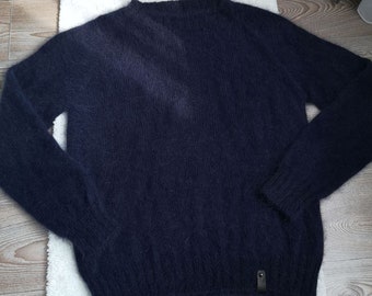 Men's Angora Sweater, Wool Sweater, winter rabbit jumper, men knit angora jumper