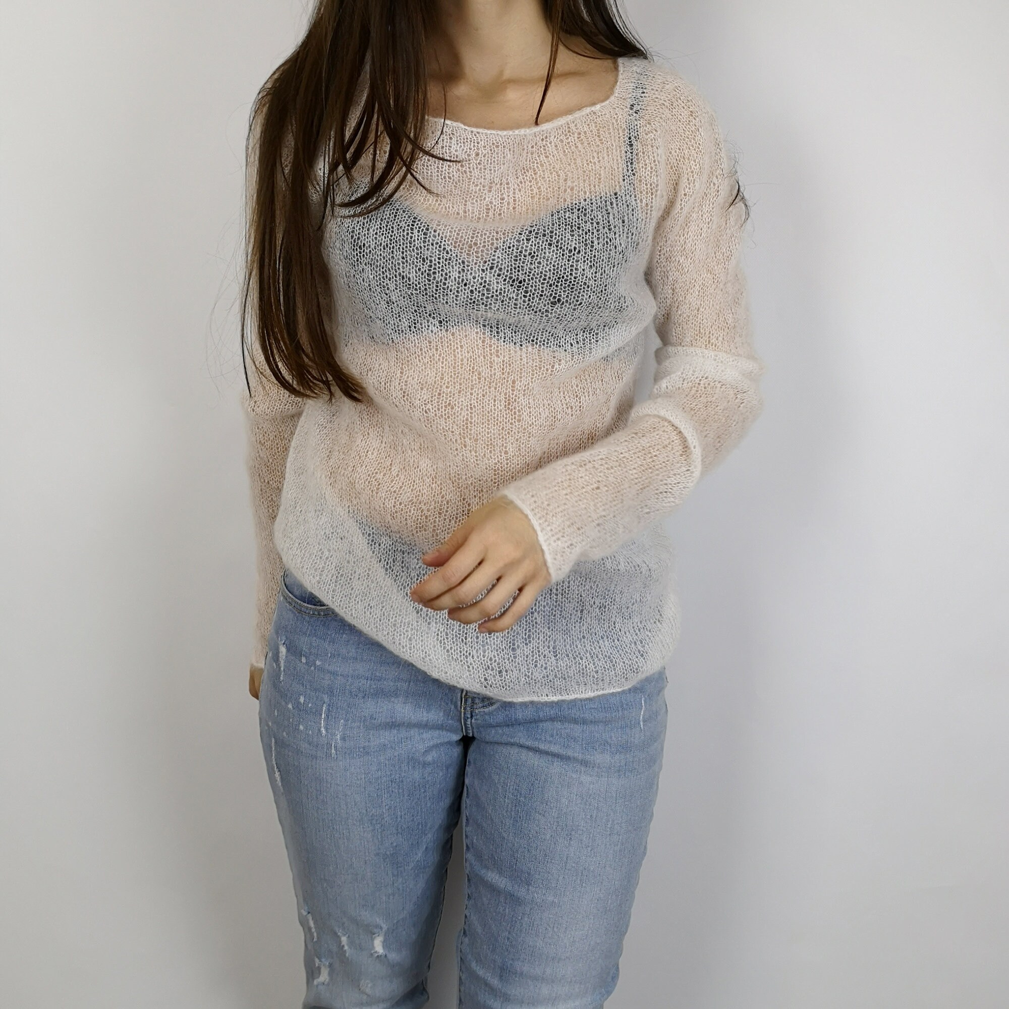 Wedding jumper mohair off white sweater bridal jumper Etsy